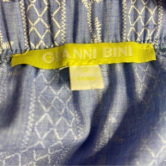 Gianni bini embroidered off the Shoulder Top Blue Size S - Picture 4 of 7